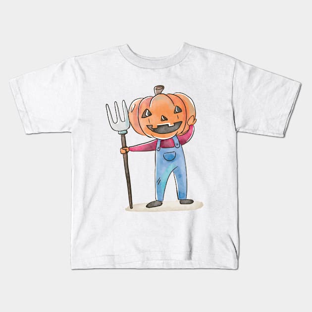 Halloween Pumpkin Kids T-Shirt by Dmitriy